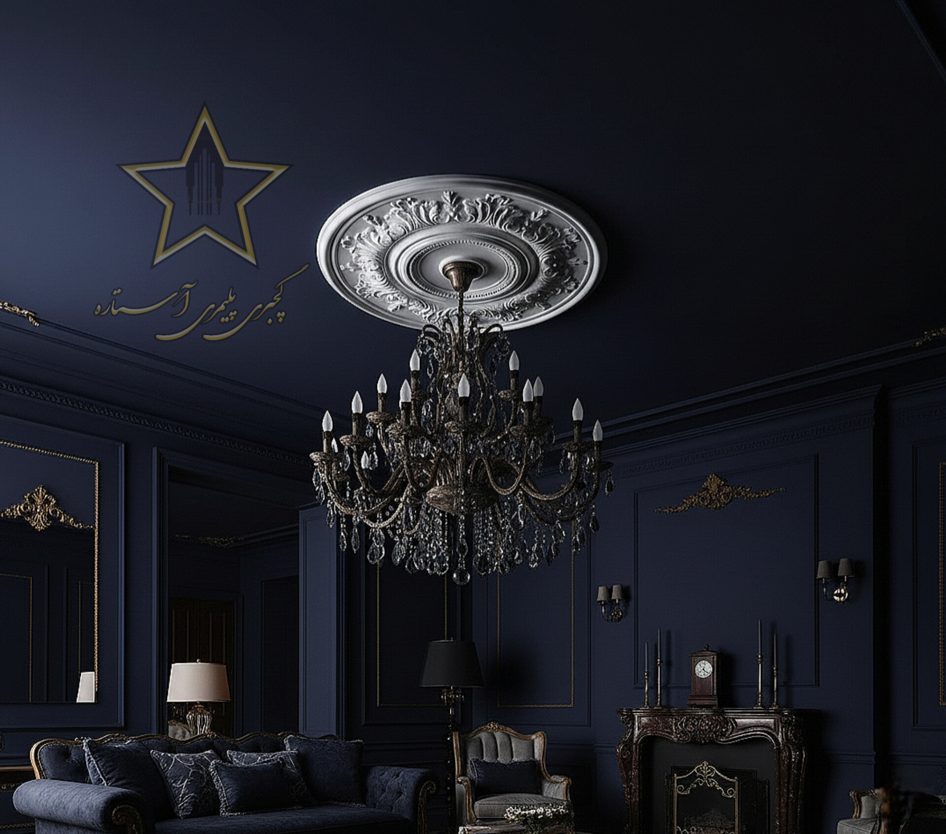 دور لامپی آماده از جنس فوم پلی استایرن آستاره کد R06